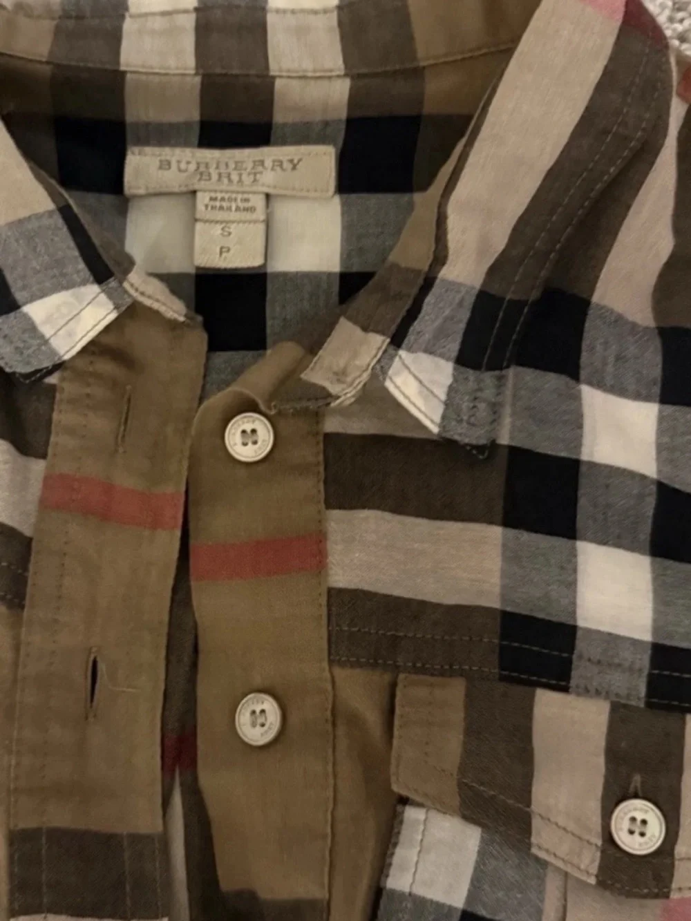 Classic Burberry Plaid 3/4 Button-down shirt - Picture 3 of 4